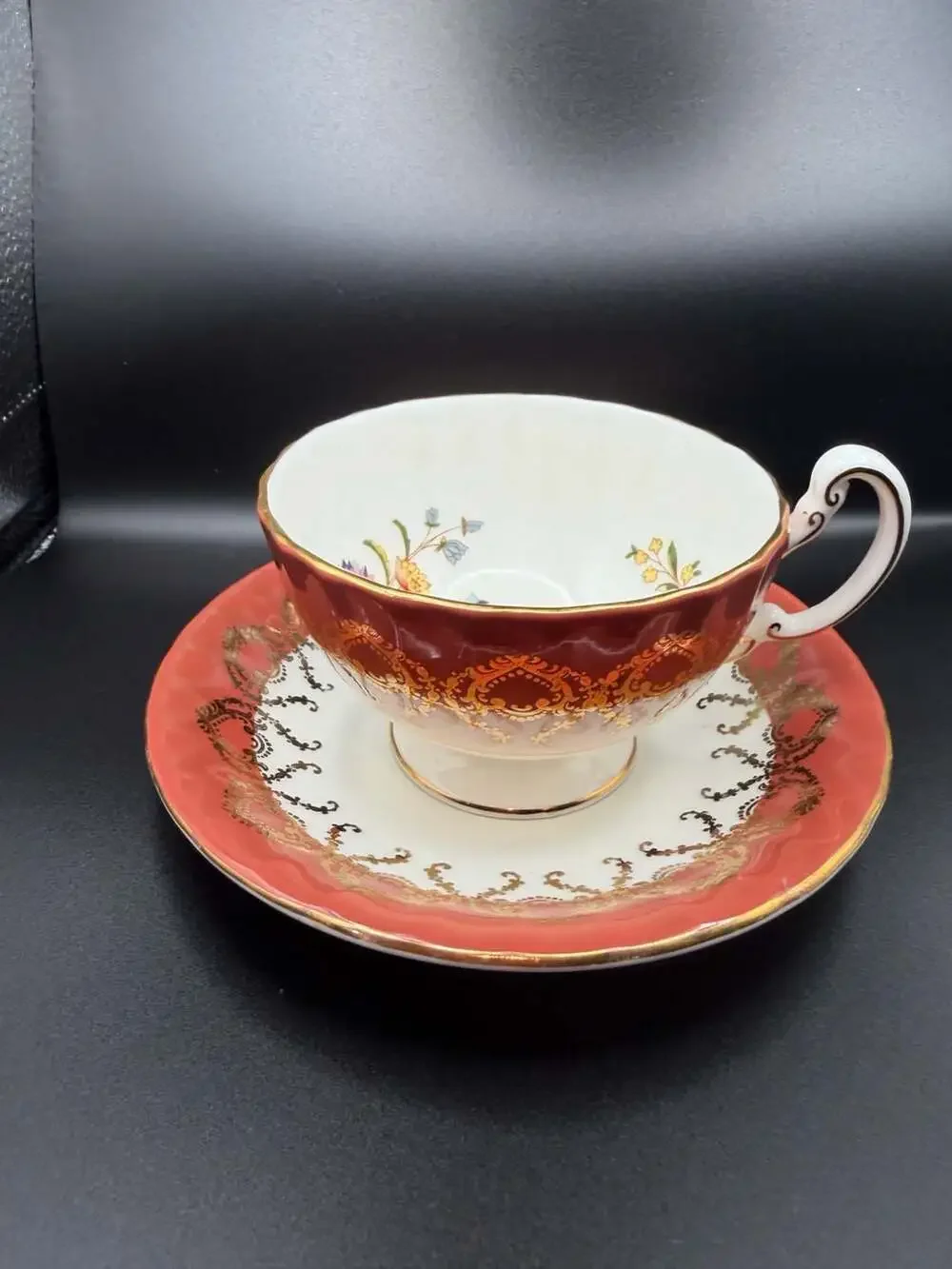 Aynsley Cottage Garden Fine English Bone China Teacup and Saucer